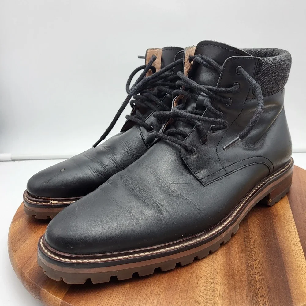 Warfield & Grand‎ Chukka Boots Mens Size 11.5 Black Leather Allen Dress Boots